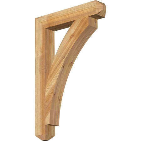 Ekena Millwork Thorton Craftsman Rough Sawn Bracket, Western Red Cedar, 4"W x 24"D x 36"H BKT04X24X36THR04RWR
